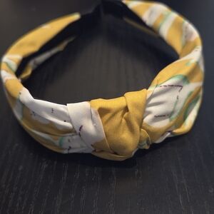 Yellow and White Knotted Headband